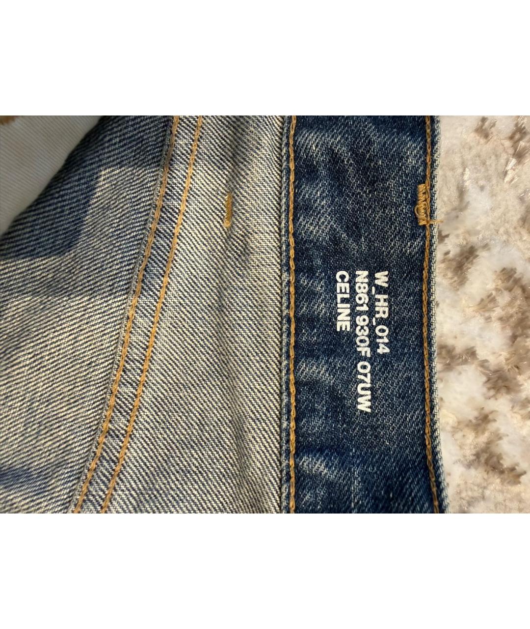 CELINE Голубые прямые джинсы, фото 4