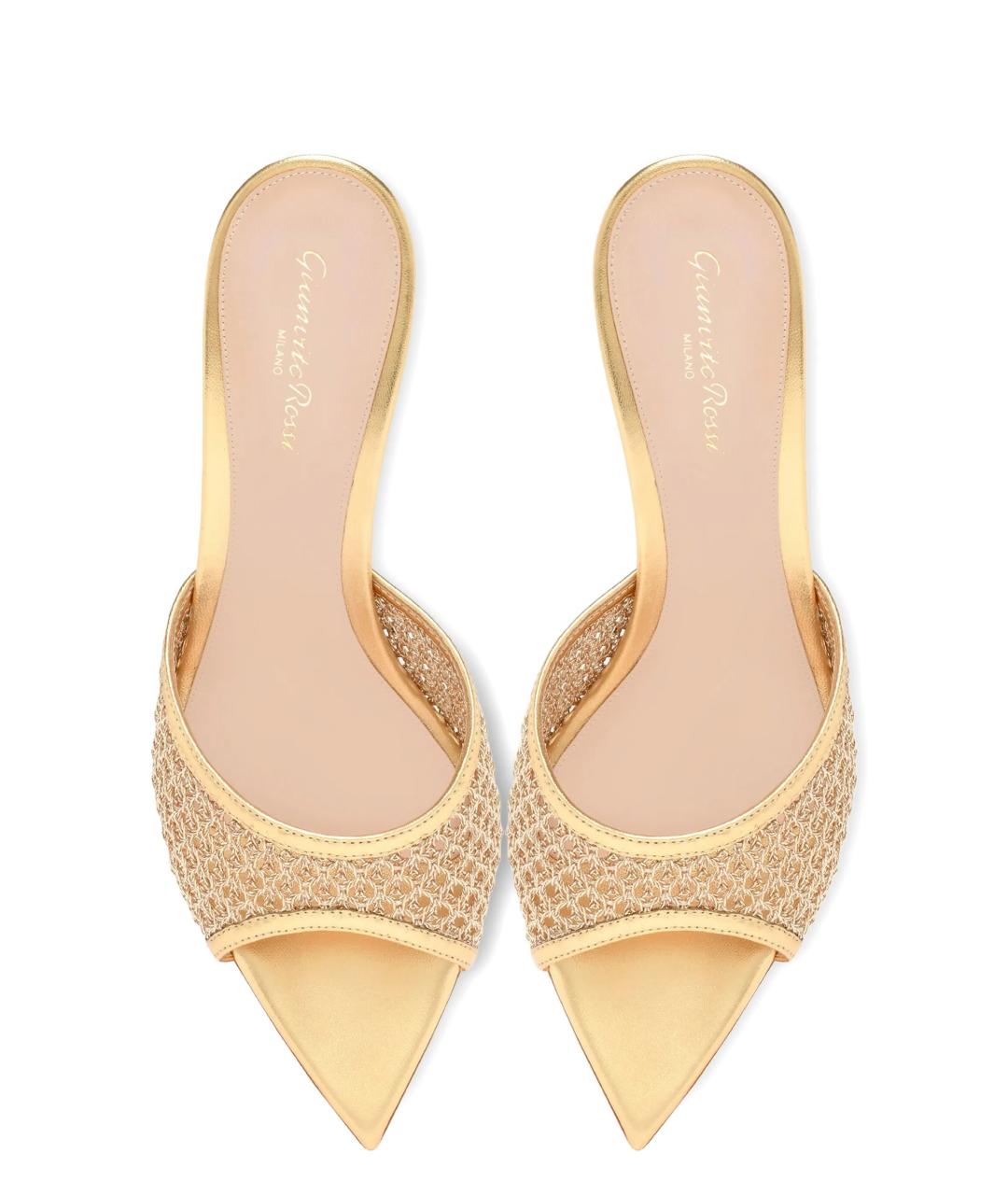 GIANVITO ROSSI Золотые мюли, фото 4