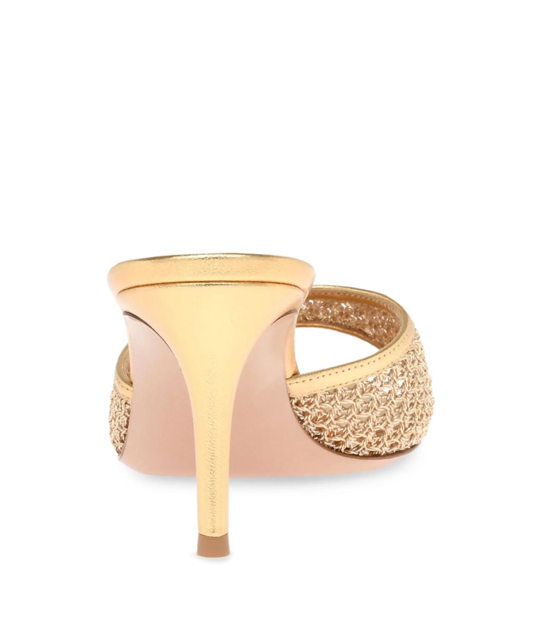 GIANVITO ROSSI Золотые мюли, фото 3