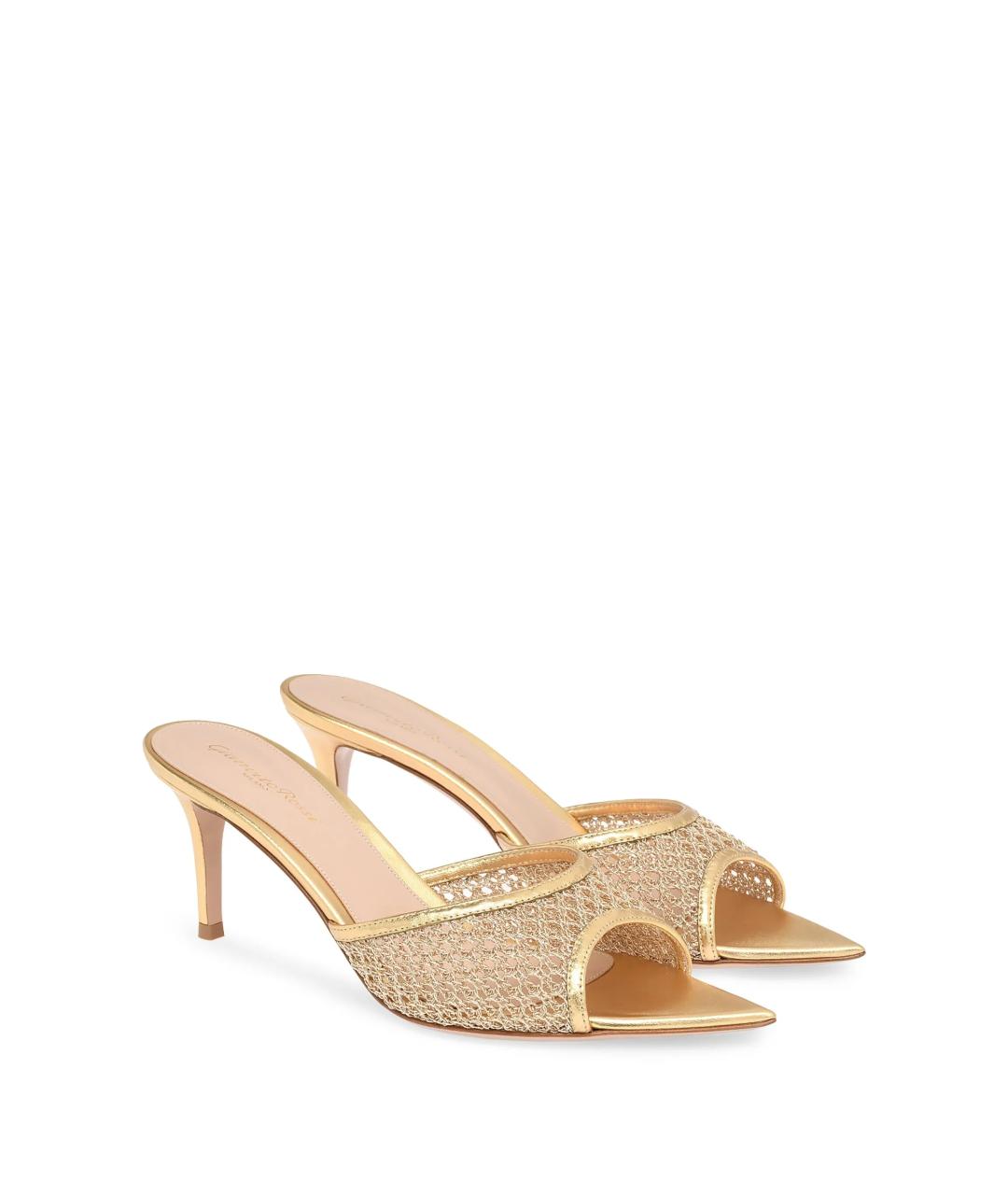 GIANVITO ROSSI Золотые мюли, фото 2