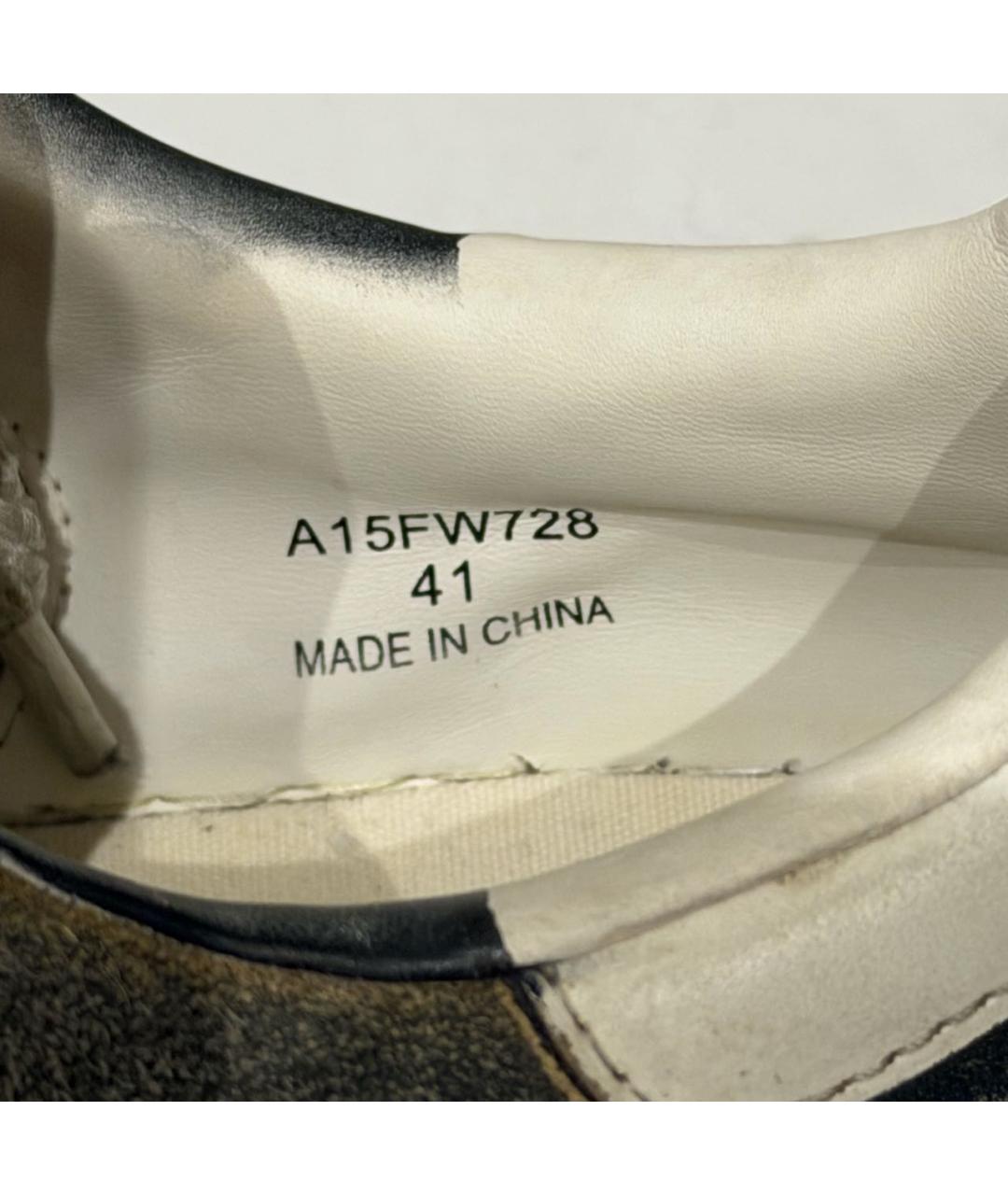 MAISON MIHARA YASUHIRO Антрацитовые замшевые низкие кроссовки / кеды, фото 6