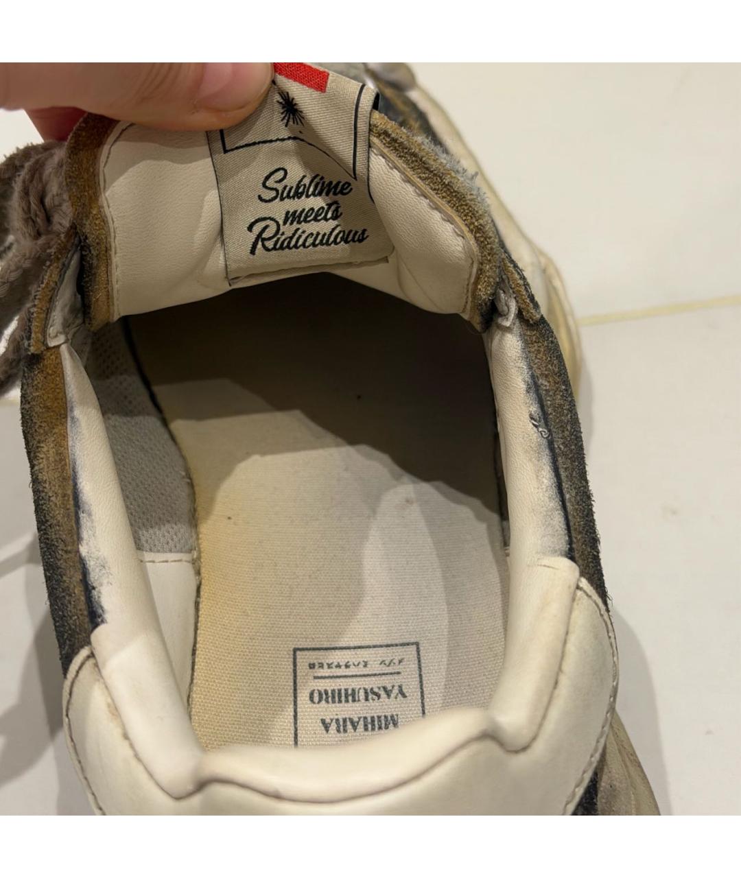 MAISON MIHARA YASUHIRO Антрацитовые замшевые низкие кроссовки / кеды, фото 5