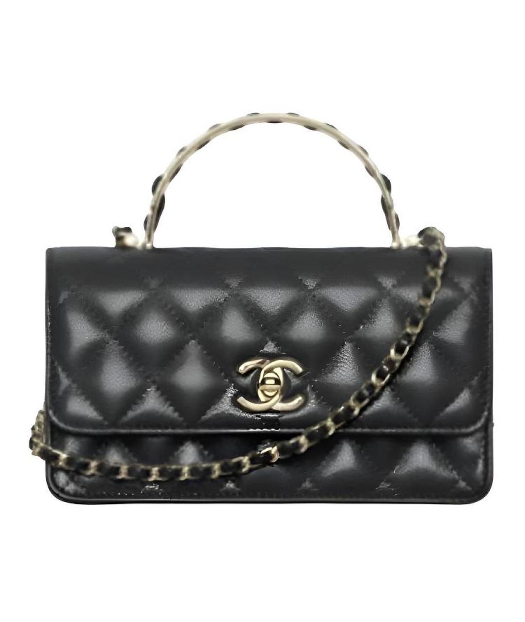 CHANEL Черная кожаная сумка через плечо, фото 1