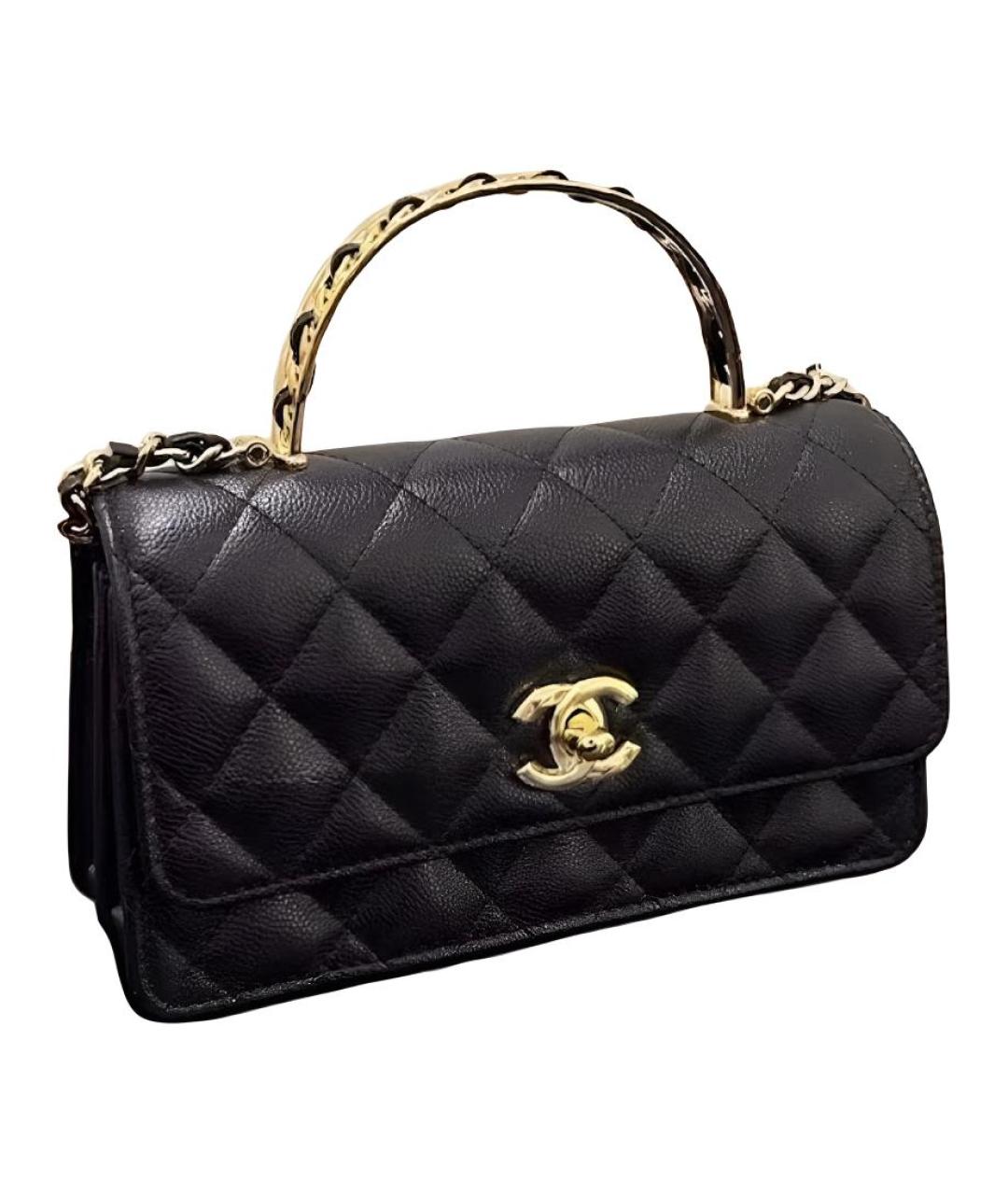 CHANEL Черная кожаная сумка через плечо, фото 2