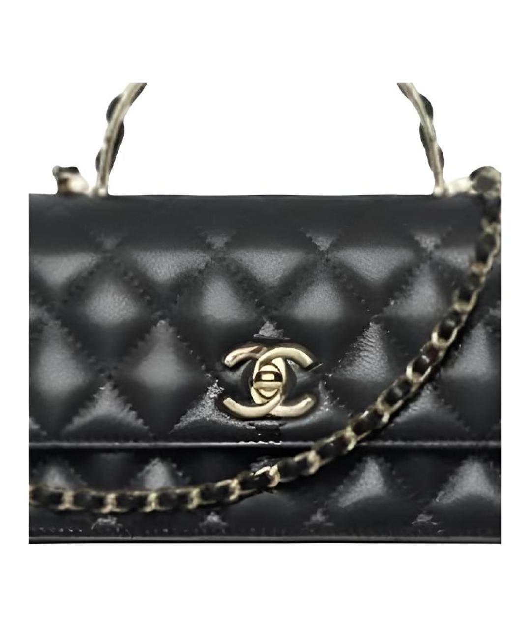 CHANEL Черная кожаная сумка через плечо, фото 3