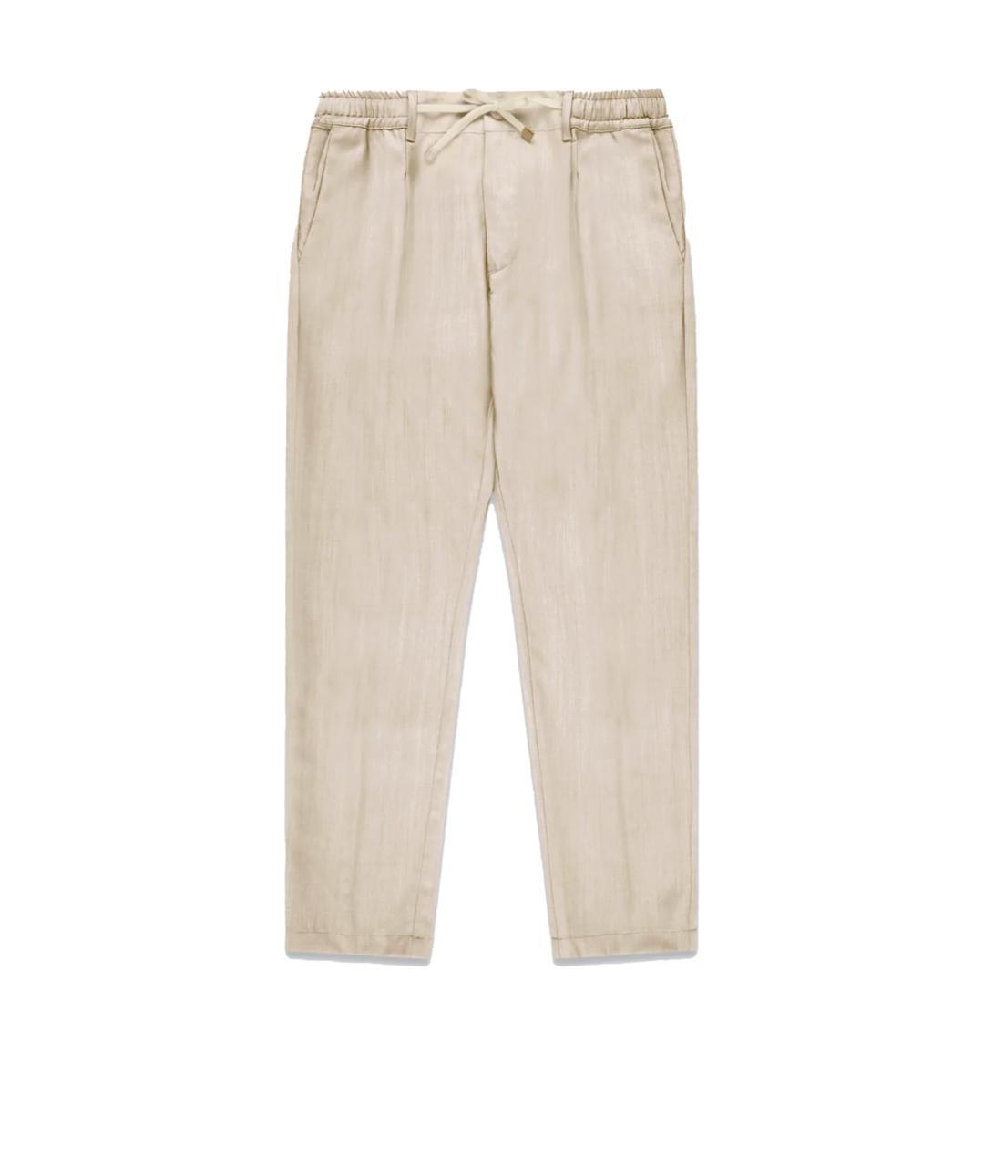 Cruna Бежевые льняные повседневные брюки, фото 3