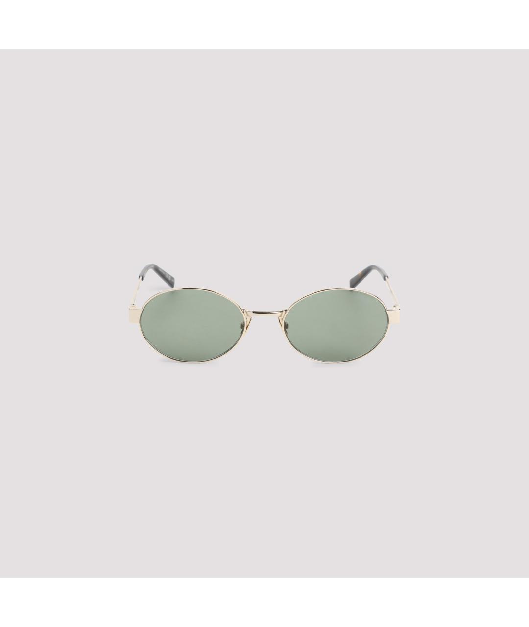 SAINT LAURENT Золотые металлические солнцезащитные очки, фото 3