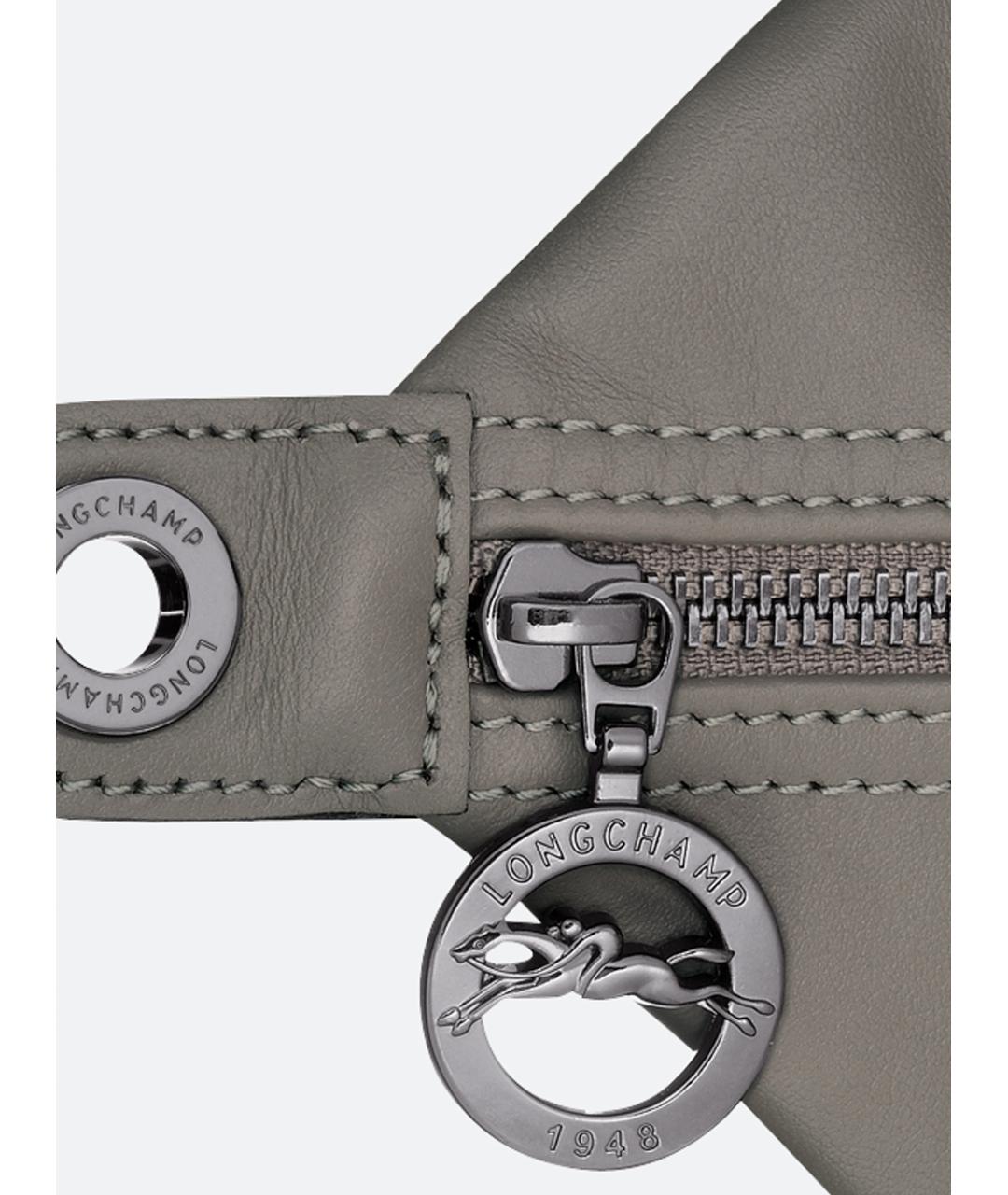 LONGCHAMP Серая кожаная сумка через плечо, фото 5