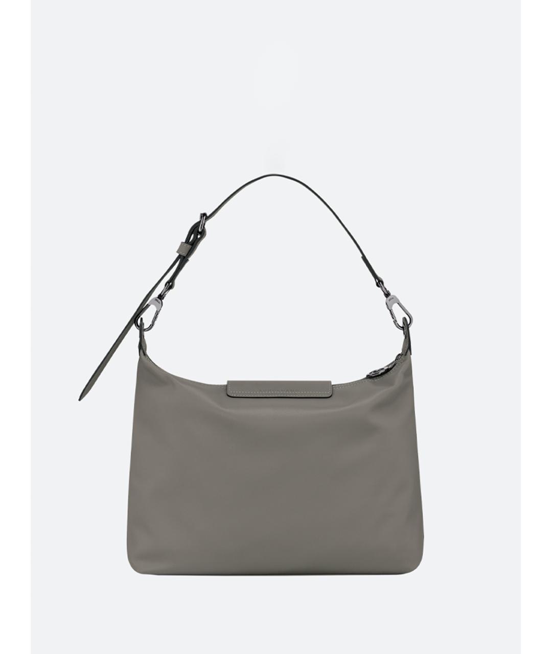 LONGCHAMP Серая кожаная сумка через плечо, фото 2