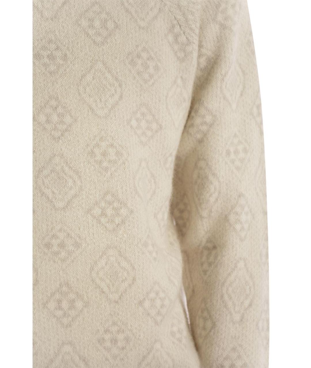 BRUNELLO CUCINELLI Белый шерстяной джемпер / свитер, фото 4