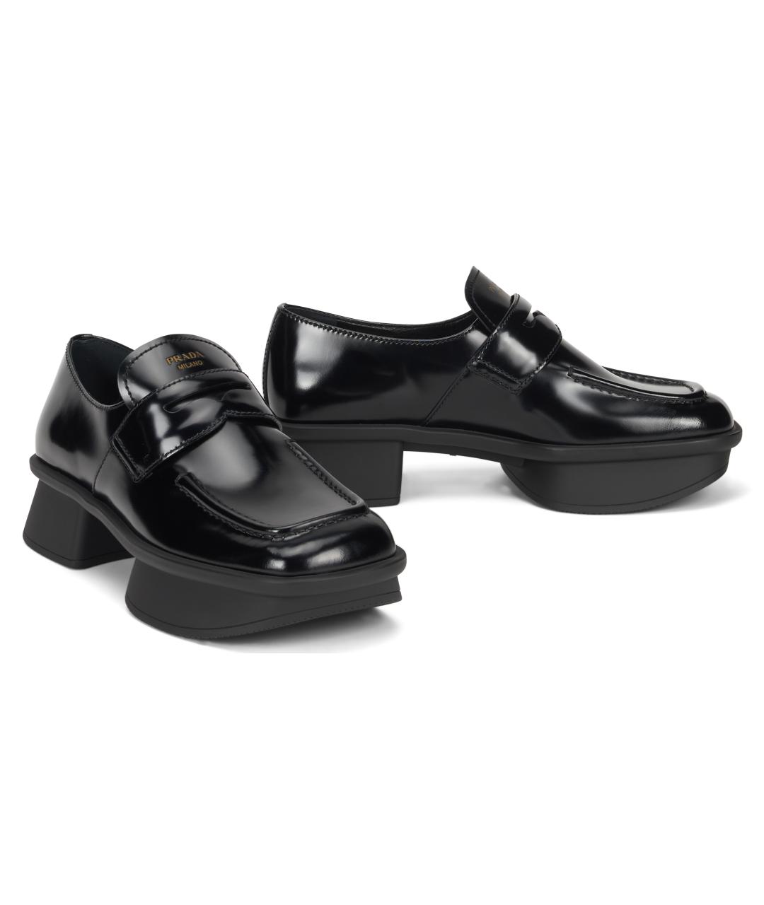 PRADA Черные кожаные лоферы, фото 3