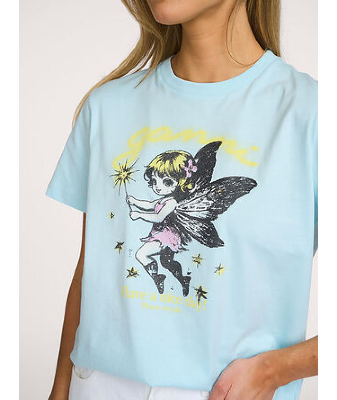 GANNI Хлопковая футболка, фото 3