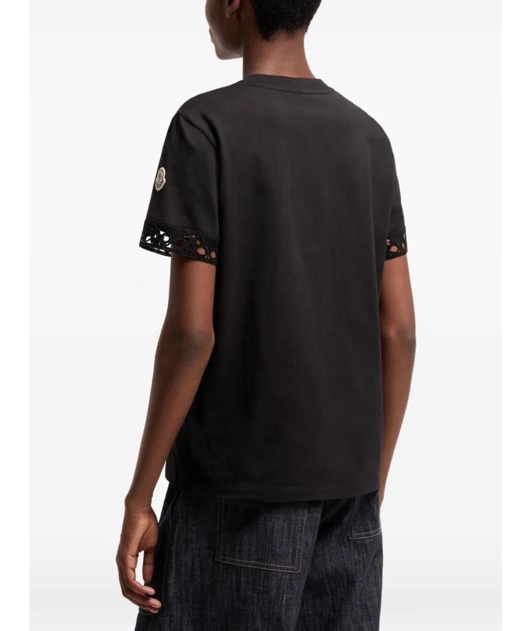 MONCLER Черная хлопковая футболка, фото 3
