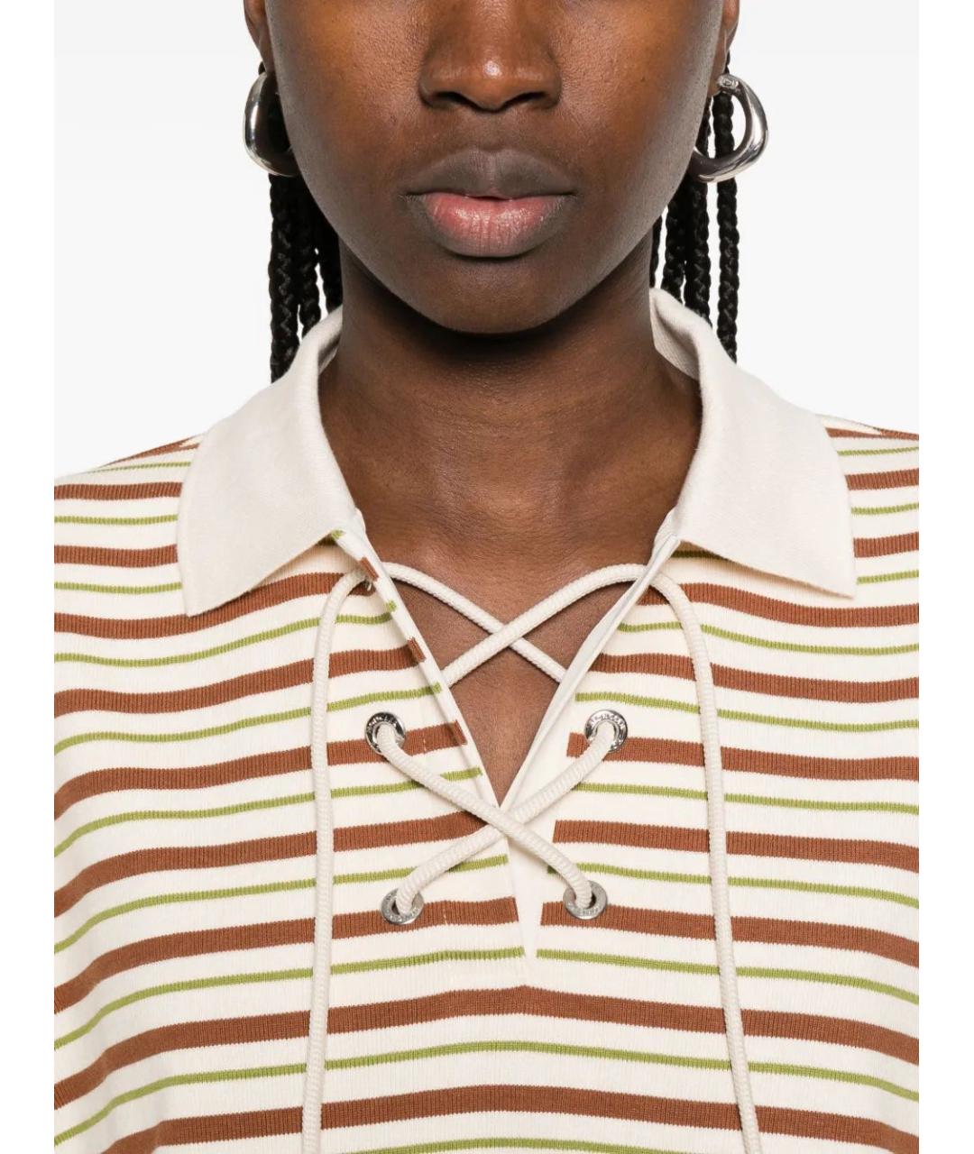 MONCLER Бежевая хлопковая футболка, фото 5