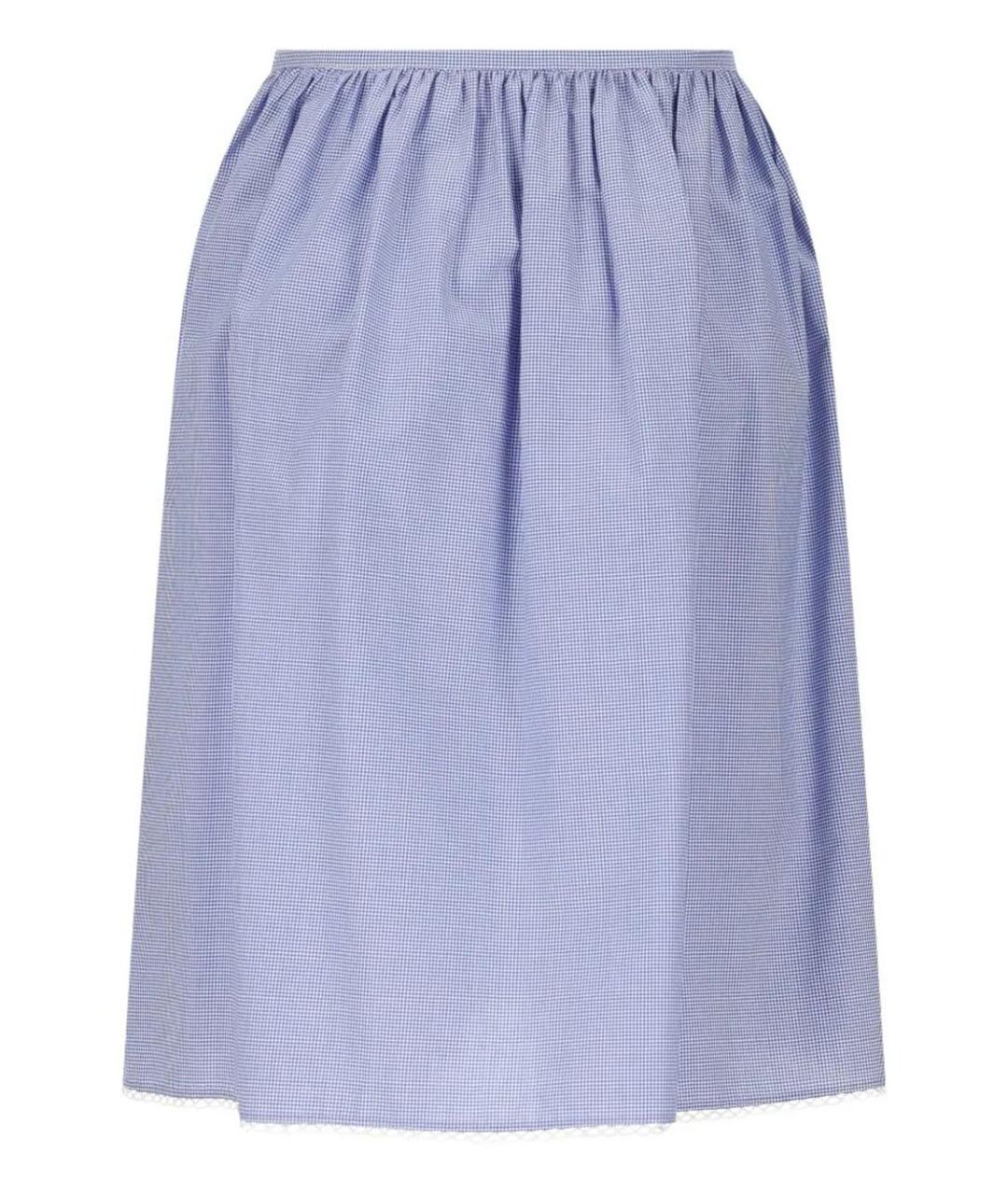 MIU MIU Голубая хлопковая юбка миди, фото 2