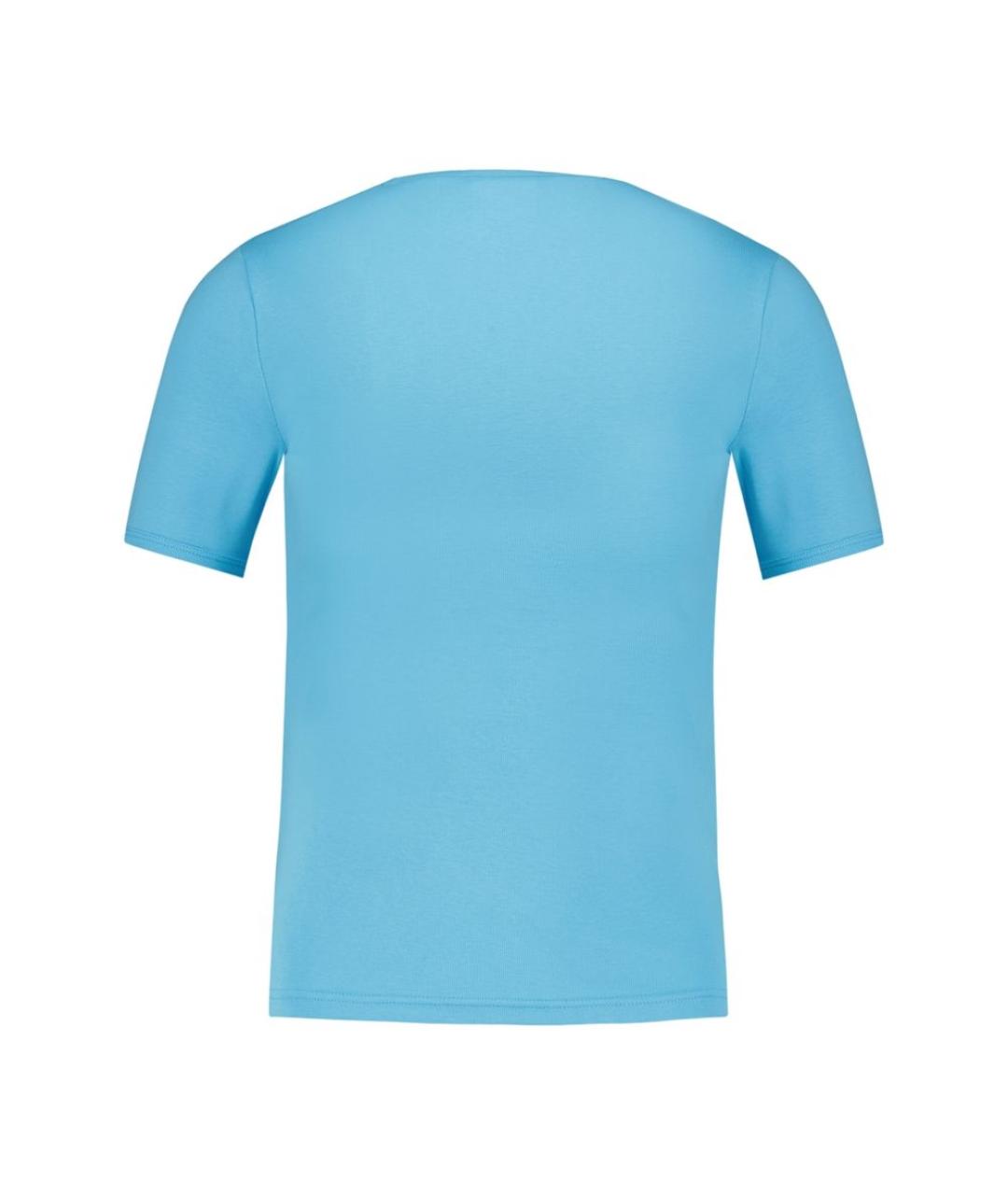 COURREGES Синяя хлопковая футболка, фото 2