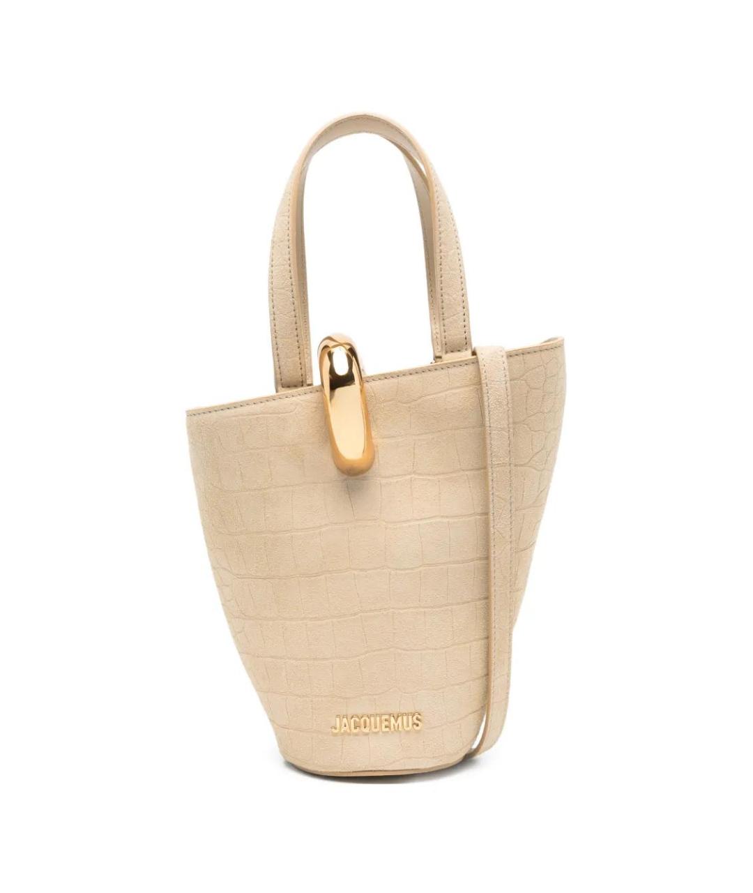 JACQUEMUS Бежевая кожаная сумка тоут, фото 1