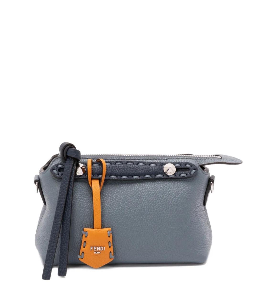 FENDI Голубая кожаная сумка тоут, фото 1