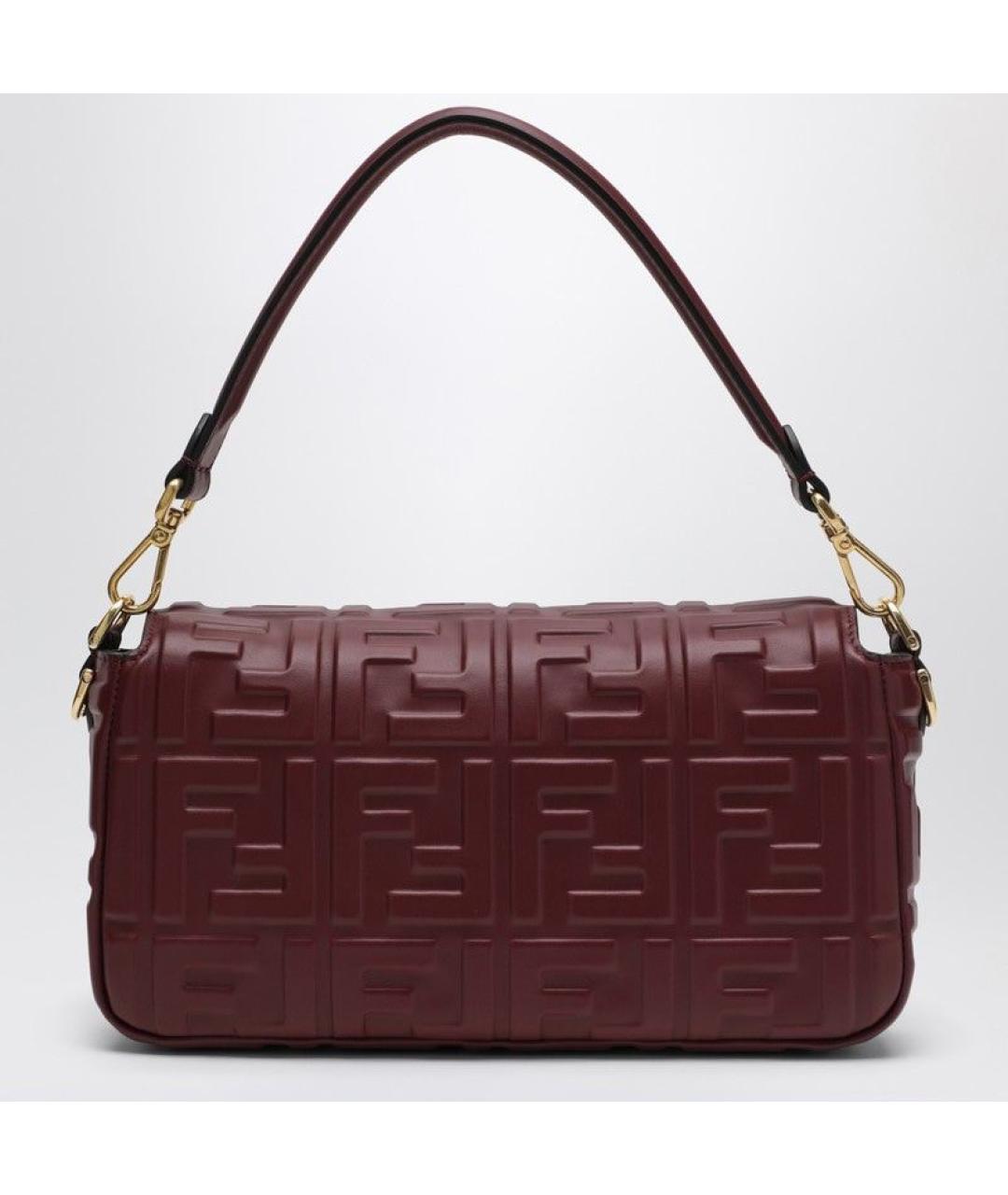 FENDI Бордовая кожаная сумка через плечо, фото 2