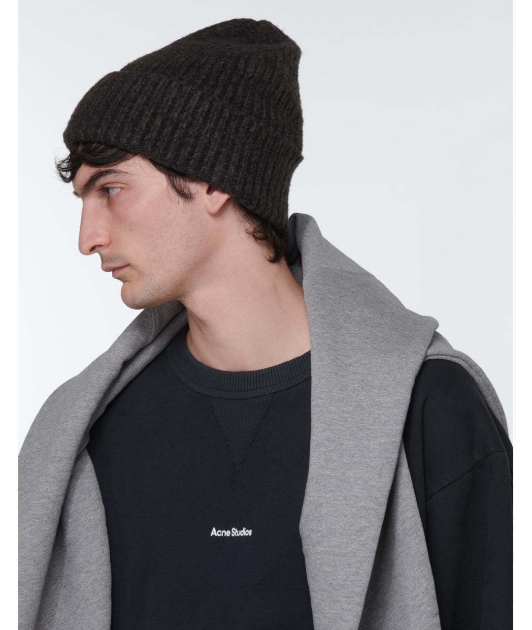 ACNE STUDIOS Черная шерстяная шапка, фото 3