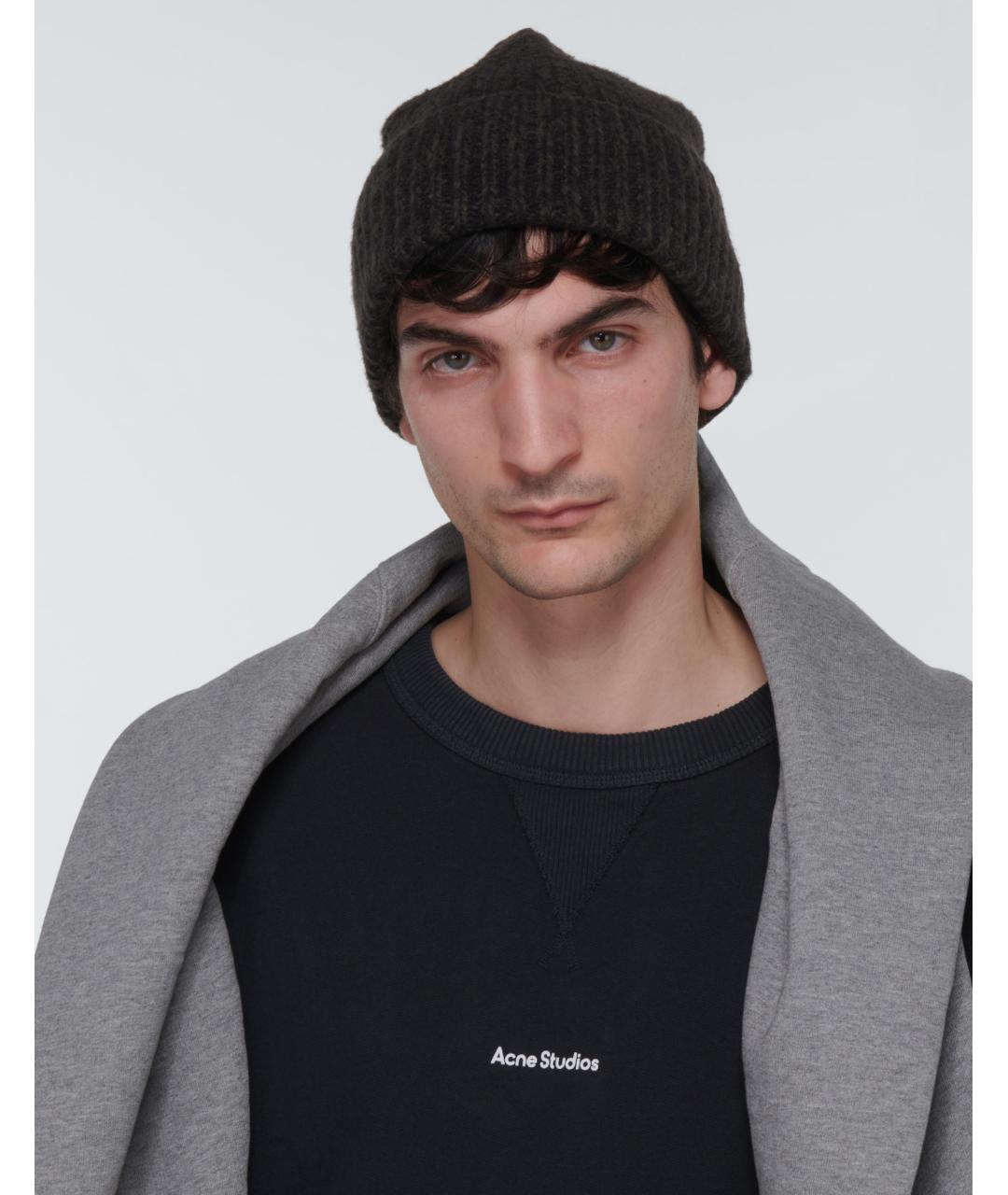 ACNE STUDIOS Черная шерстяная шапка, фото 4