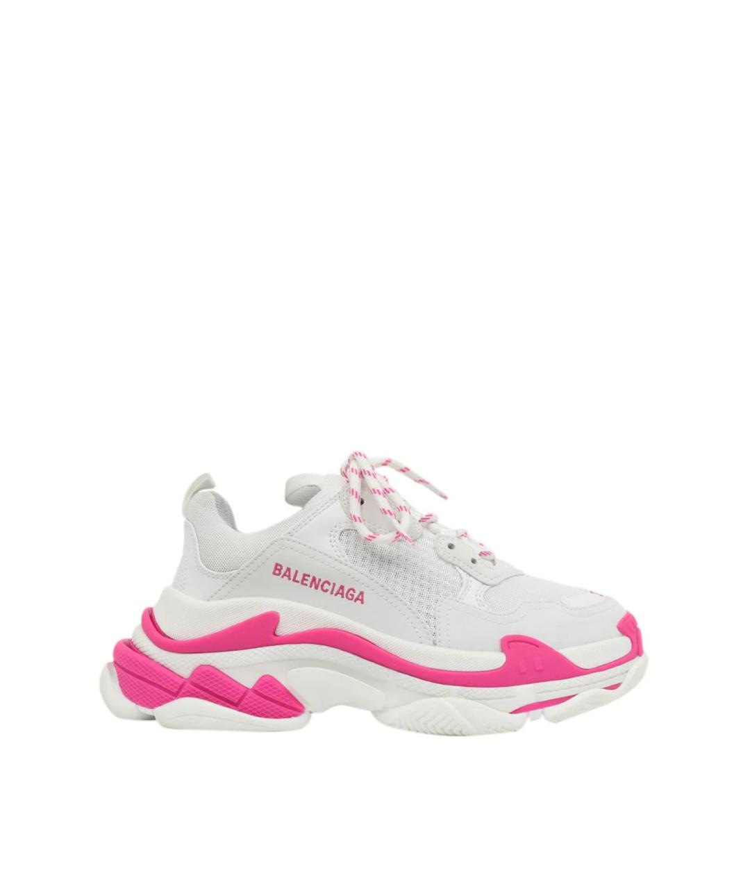 BALENCIAGA Белые синтетические низкие кроссовки / кеды, фото 1