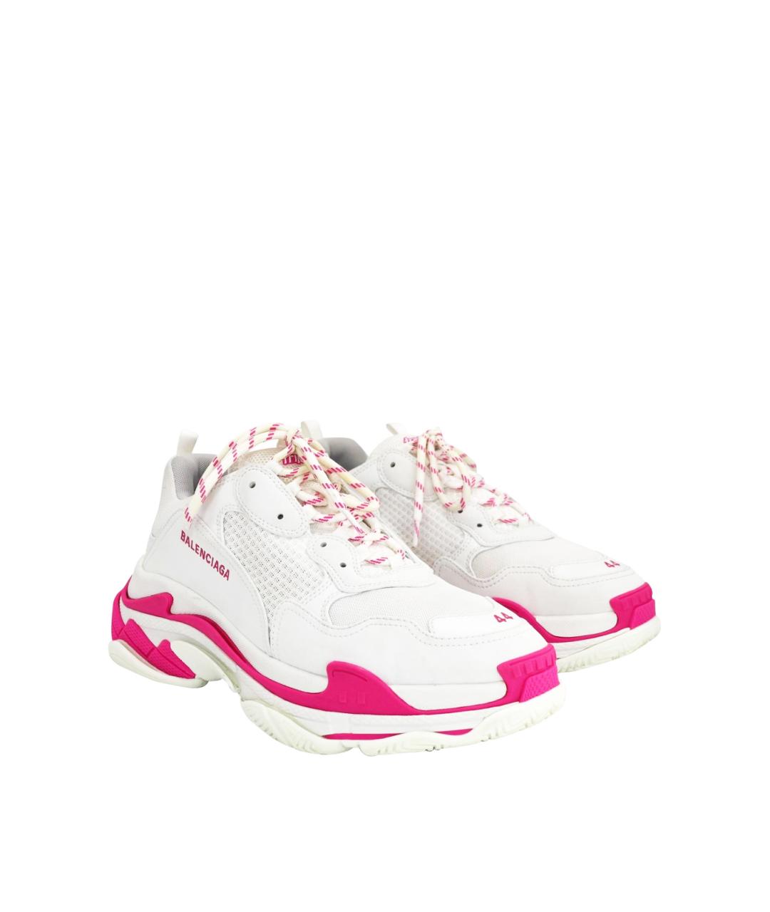 BALENCIAGA Белые синтетические низкие кроссовки / кеды, фото 2