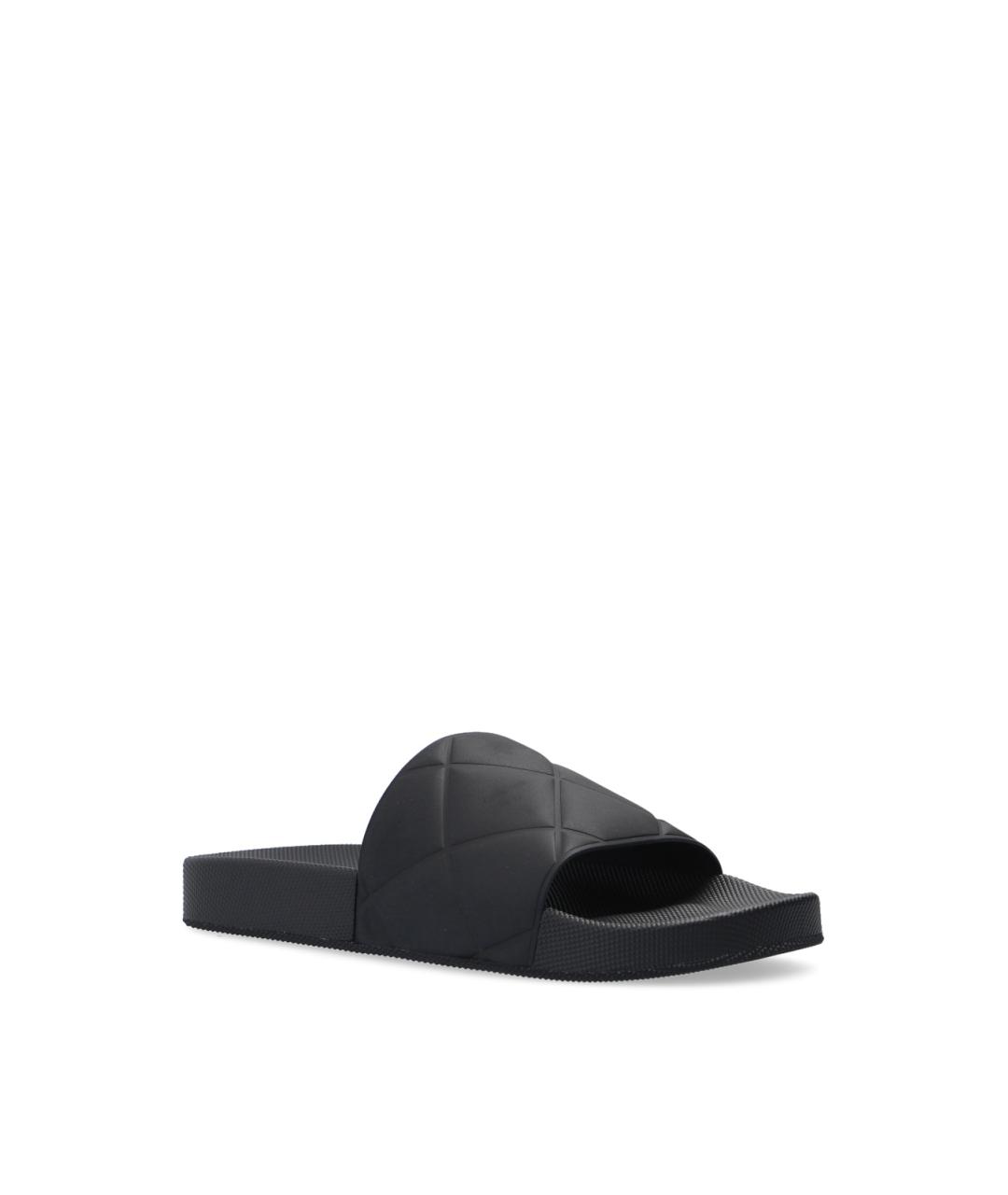 BOTTEGA VENETA Черные резиновые шлепанцы, фото 2
