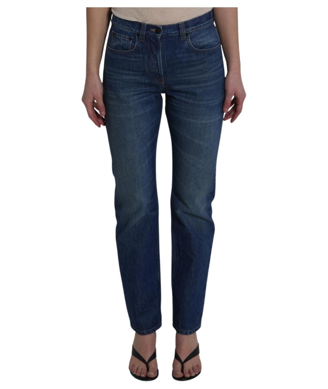 THE ROW Синие хлопковые прямые джинсы, фото 1