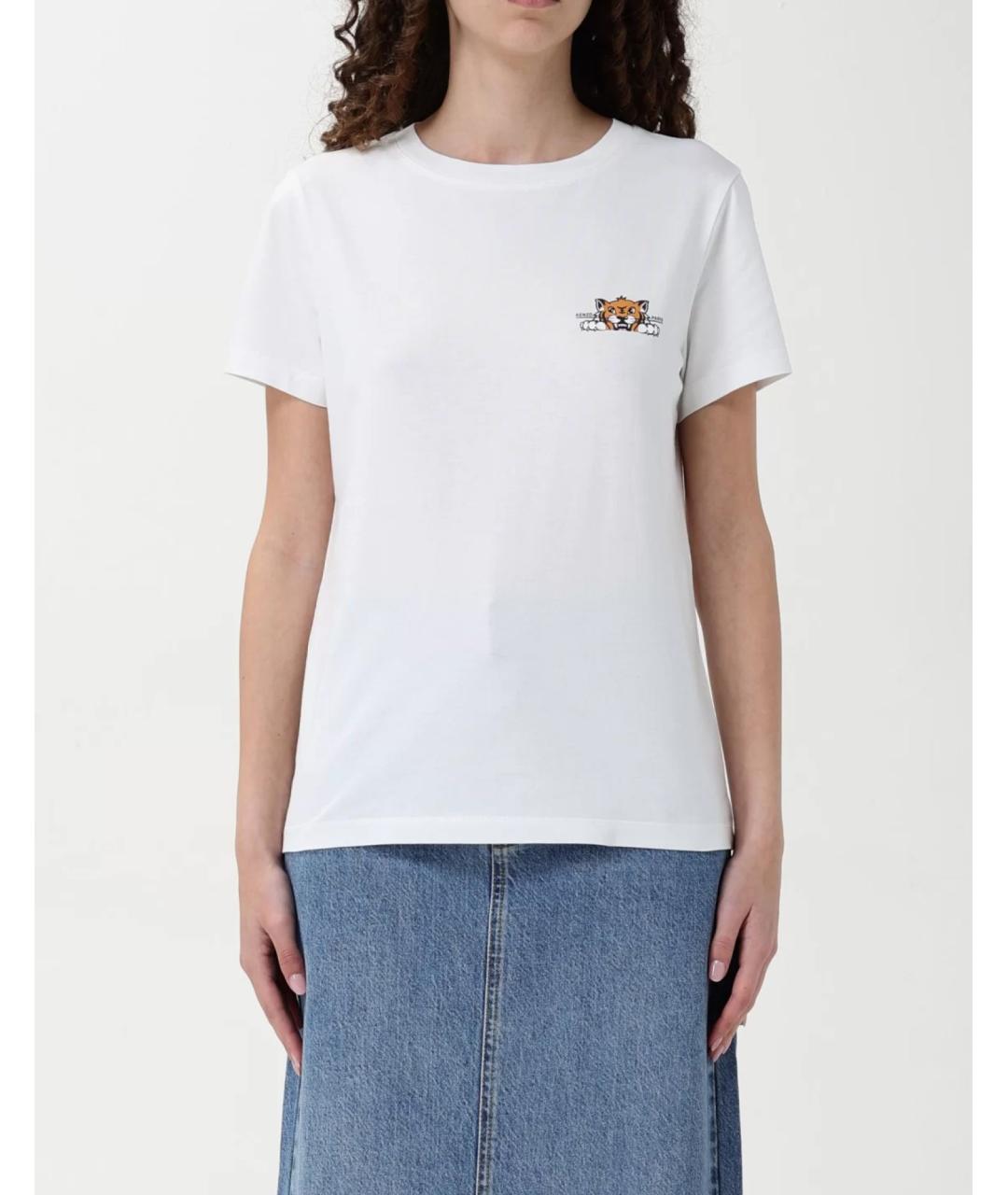 KENZO Белая хлопковая футболка, фото 2