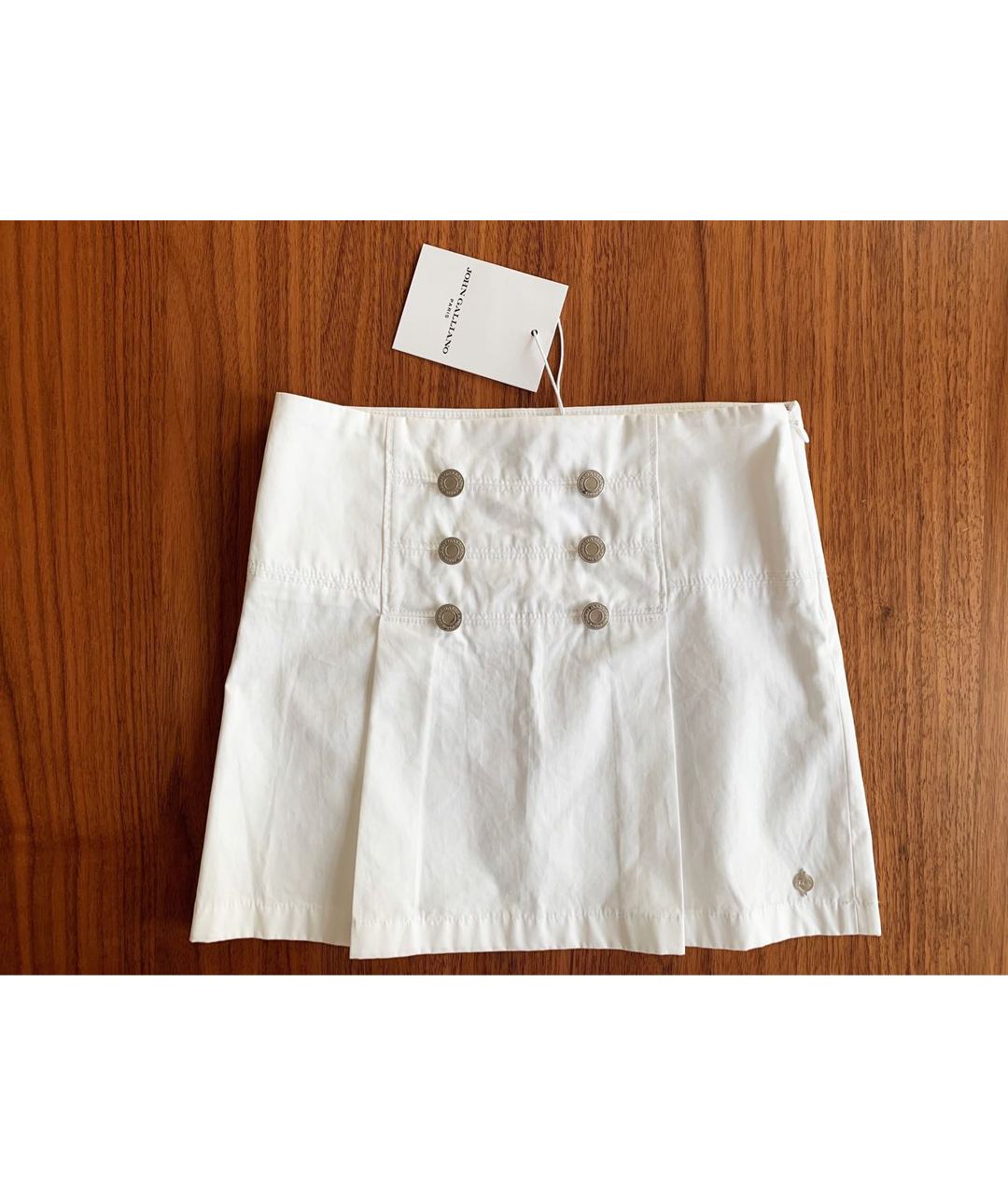 JOHN GALLIANO Белая хлопковая юбка, фото 4