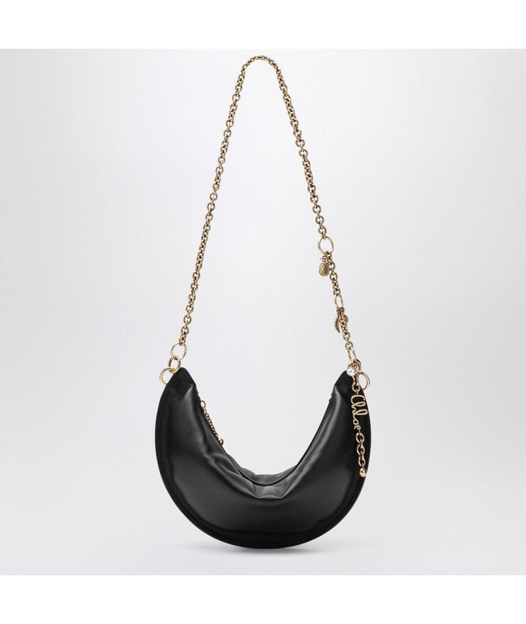 CHLOE Черная кожаная сумка через плечо, фото 6