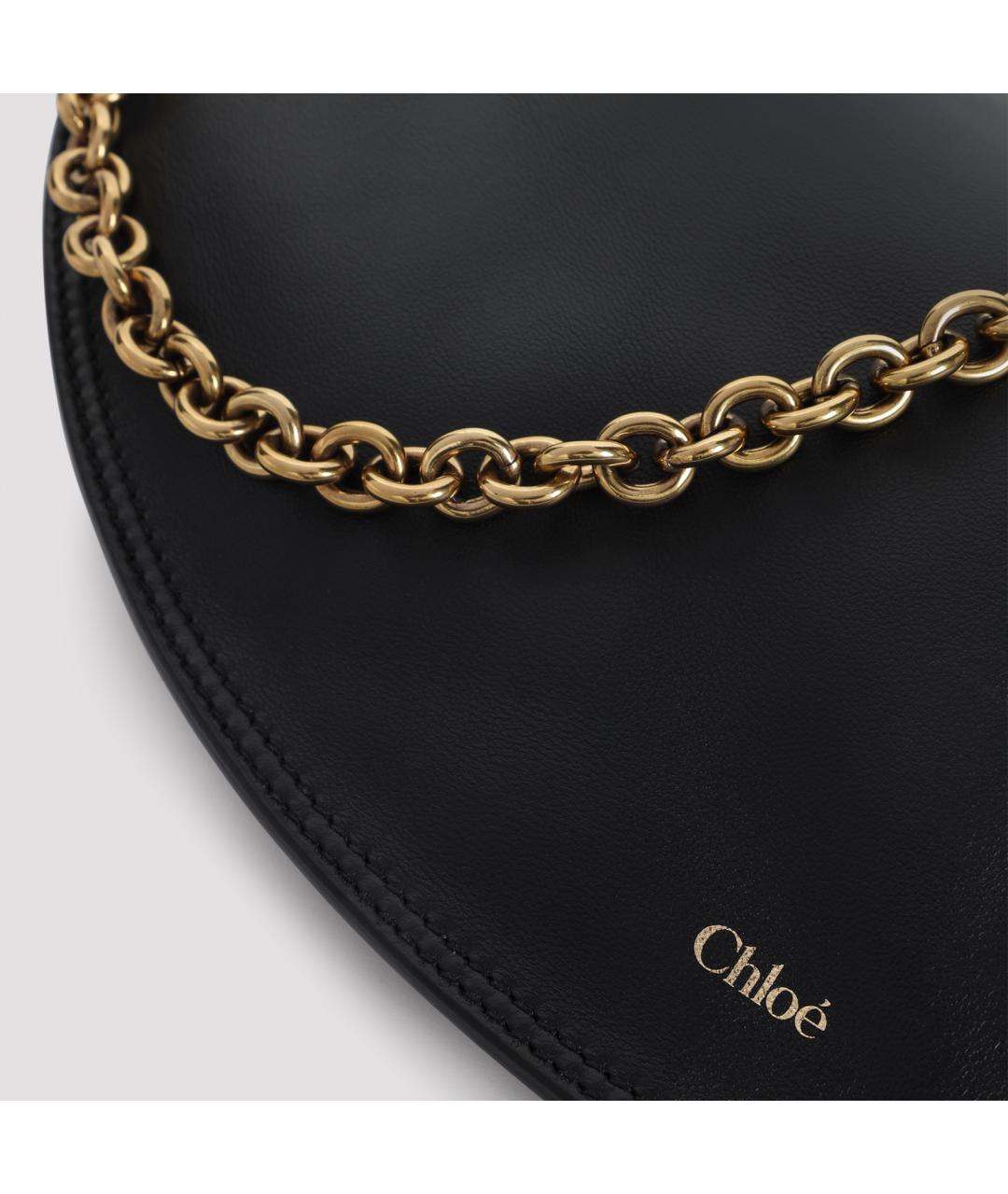 CHLOE Черная кожаная сумка через плечо, фото 5