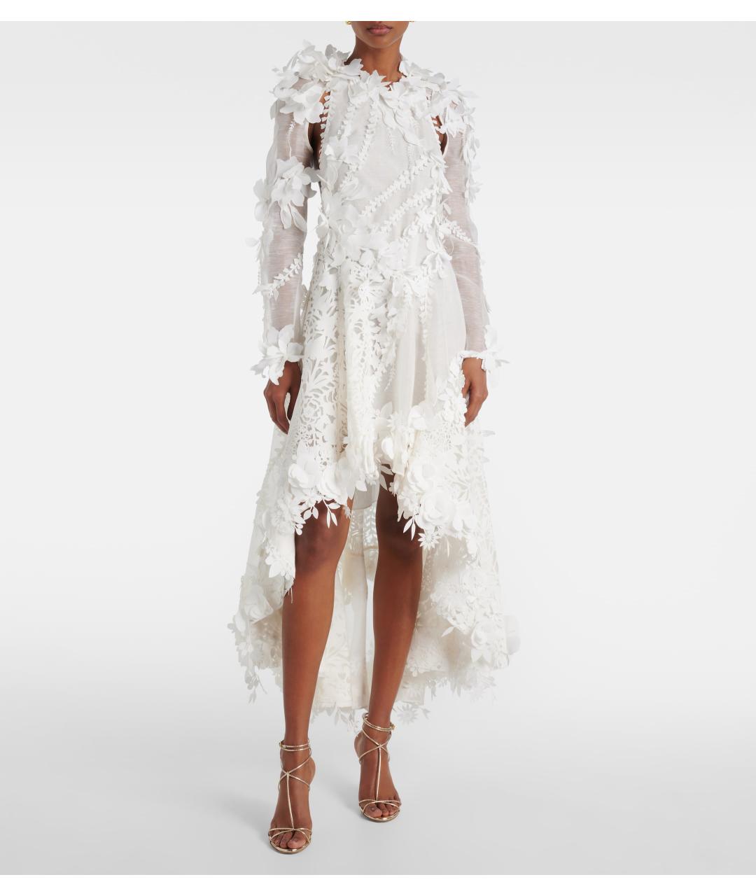 ZIMMERMANN Белое льняное вечернее платье, фото 4