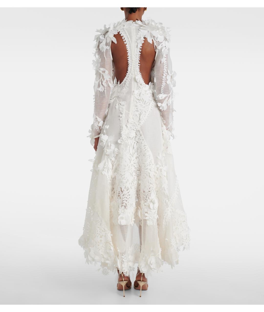 ZIMMERMANN Белое льняное вечернее платье, фото 5