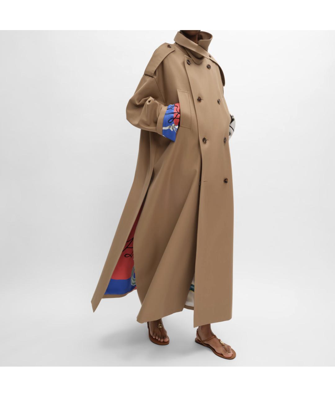 CELINE Бежевый шерстяной тренч/плащ, фото 2
