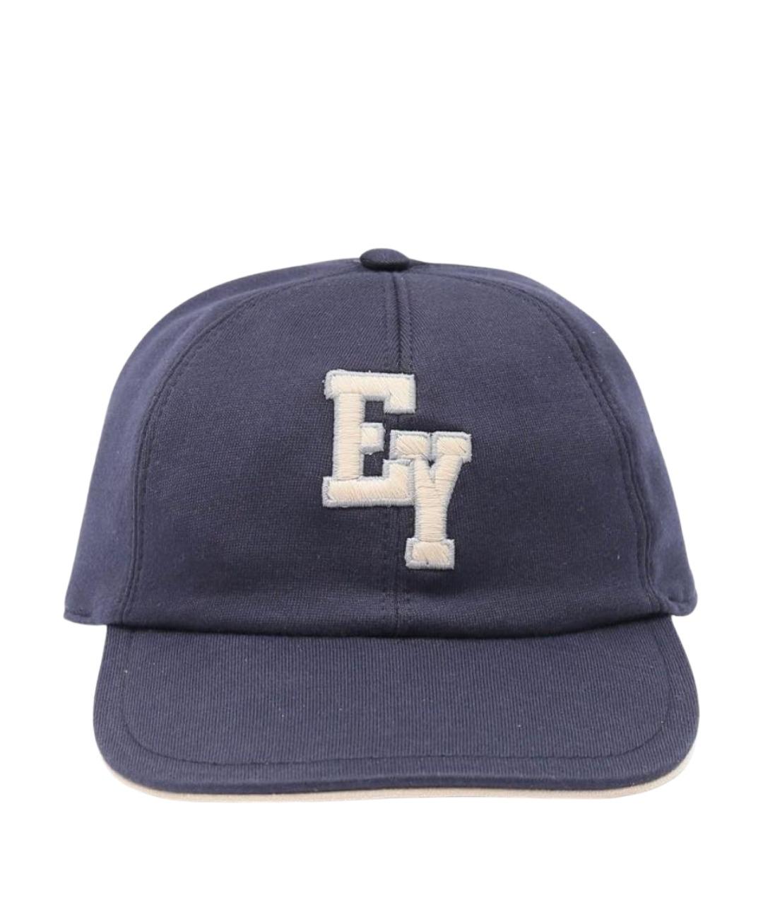 ELEVENTY Темно-синяя хлопковая кепка/бейсболка, фото 1