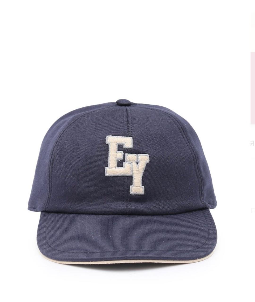 ELEVENTY Темно-синяя хлопковая кепка/бейсболка, фото 5