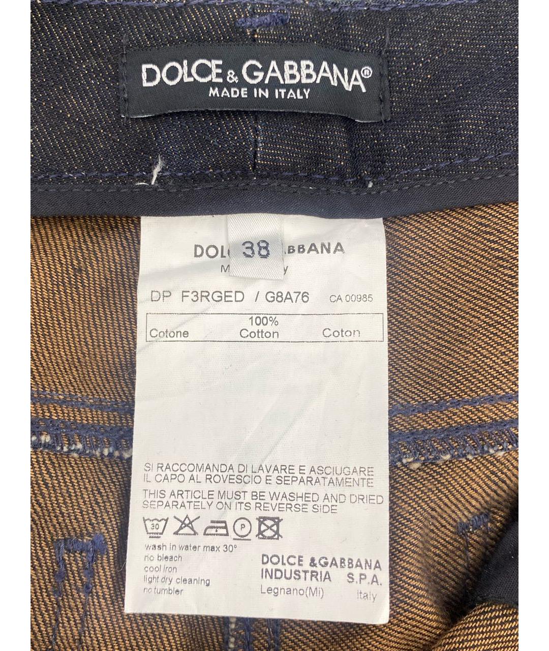 DOLCE&GABBANA Черные хлопковые прямые джинсы, фото 5