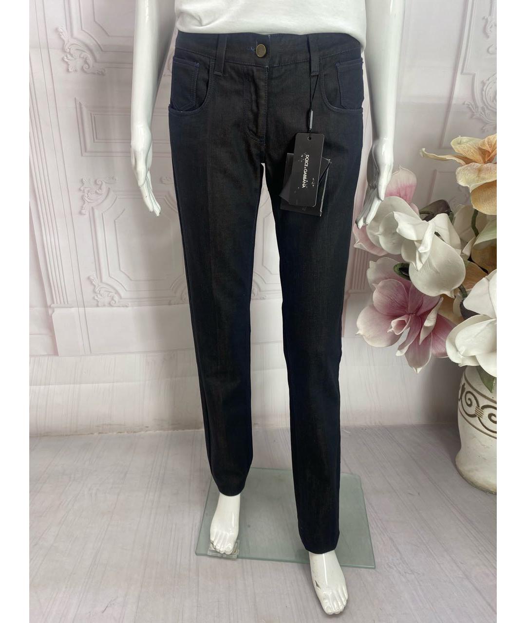 DOLCE&GABBANA Черные хлопковые прямые джинсы, фото 6