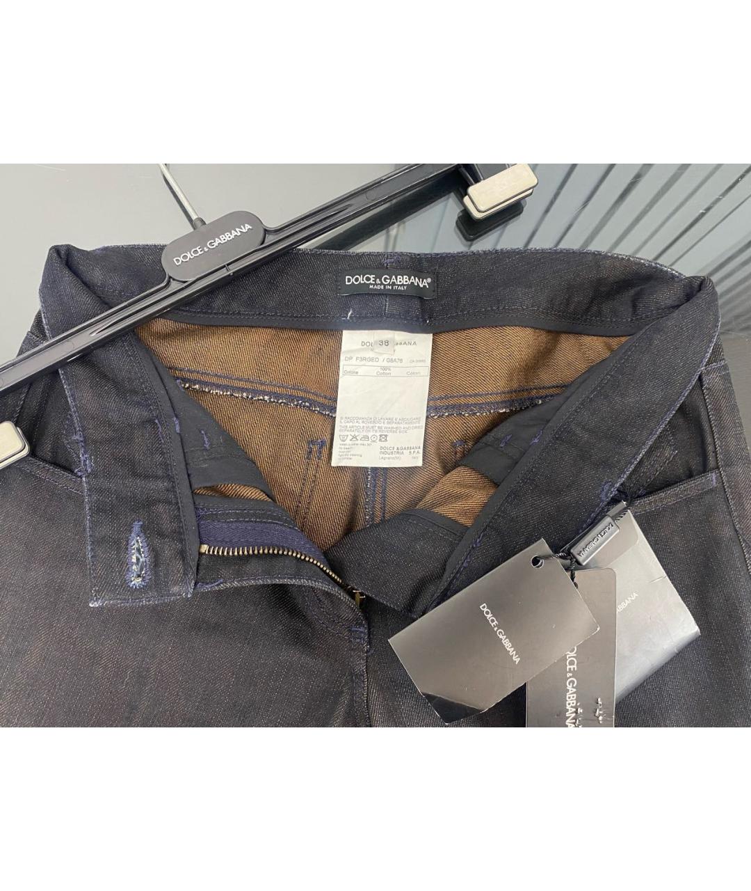 DOLCE&GABBANA Черные хлопковые прямые джинсы, фото 2