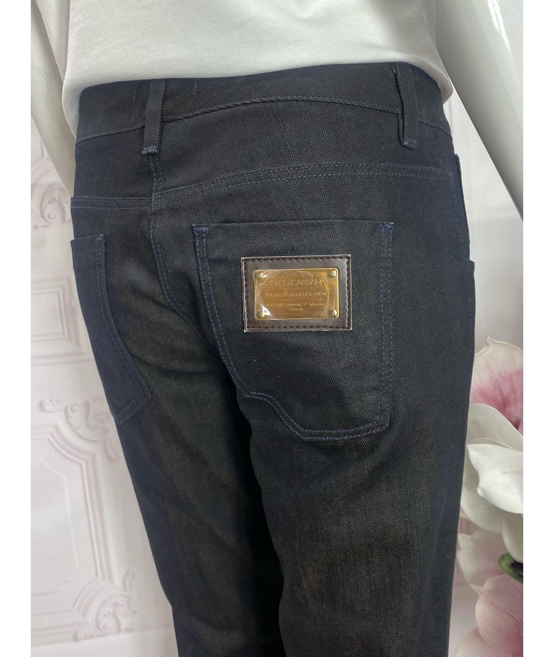DOLCE&GABBANA Черные хлопковые прямые джинсы, фото 4