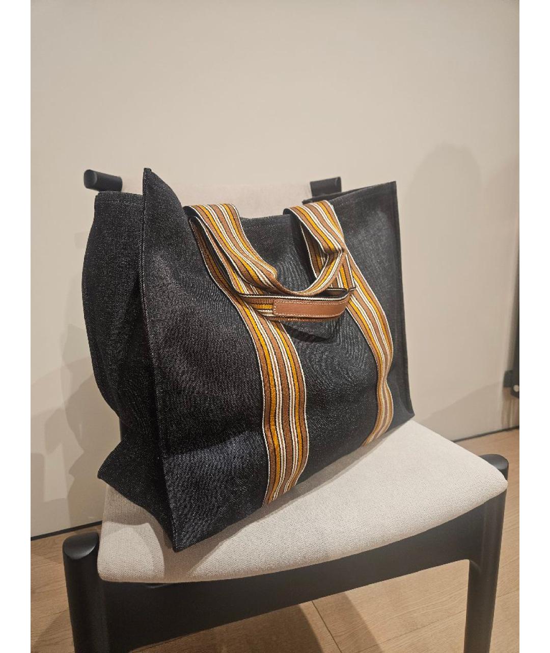 LORO PIANA Антрацитовая сумка тоут, фото 2