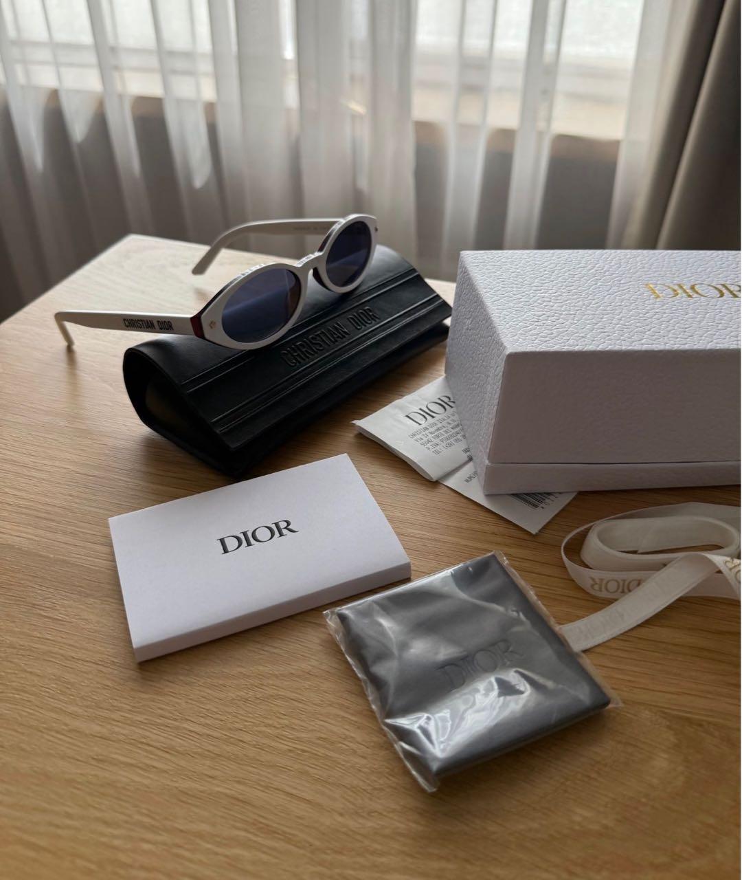 CHRISTIAN DIOR Белые пластиковые солнцезащитные очки, фото 2