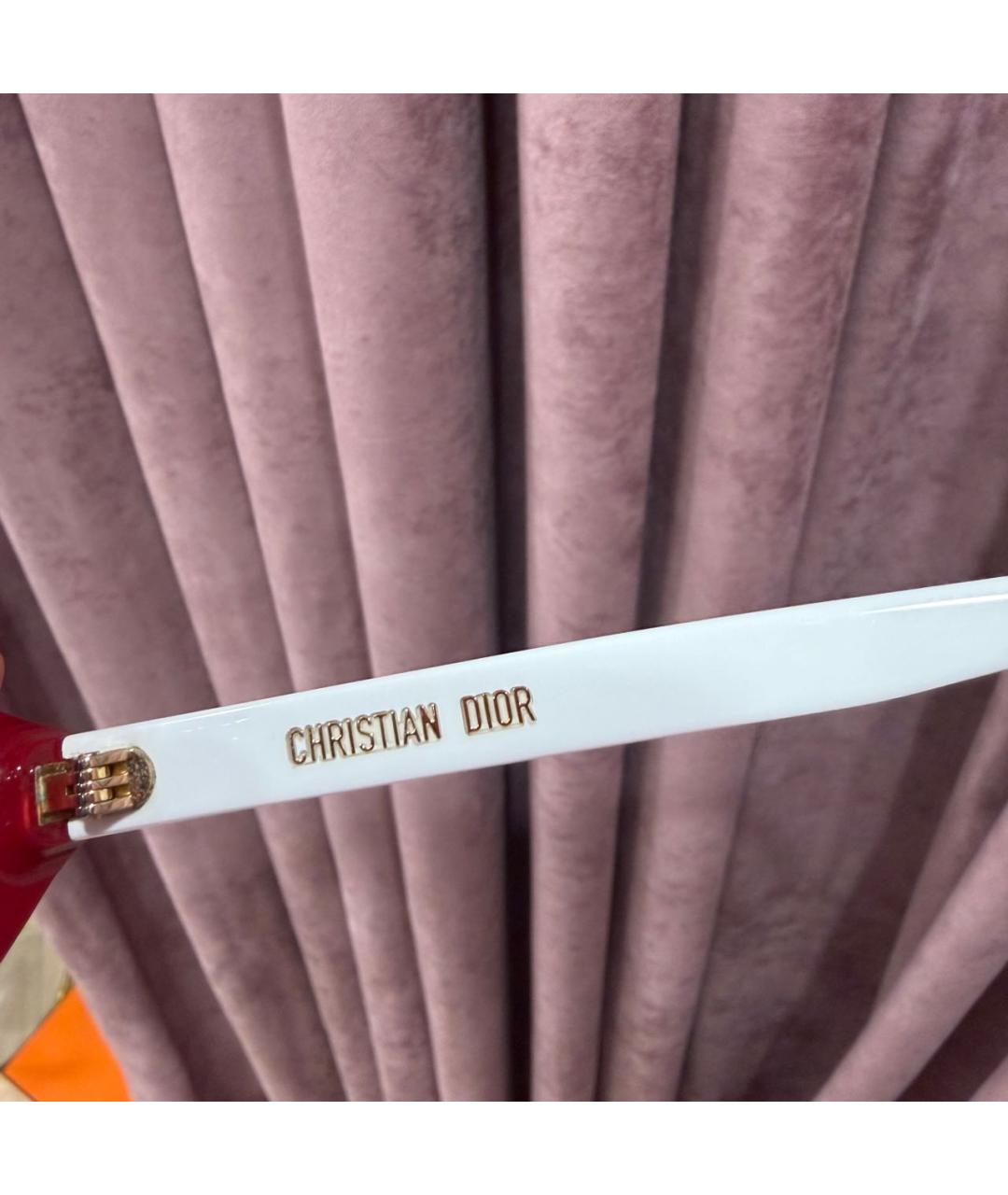 CHRISTIAN DIOR Белые пластиковые солнцезащитные очки, фото 7