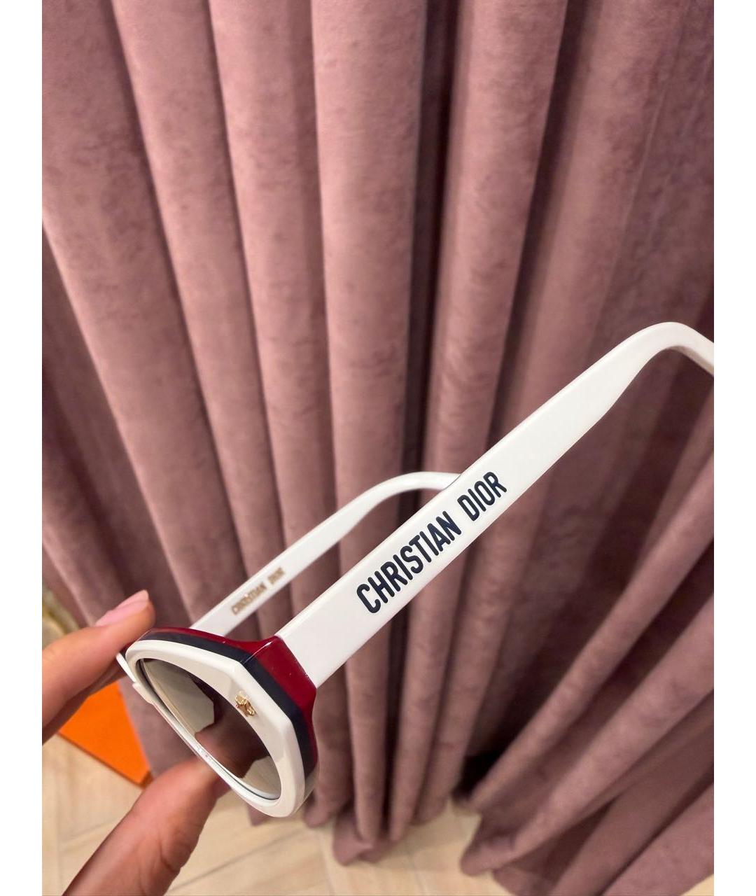 CHRISTIAN DIOR Белые пластиковые солнцезащитные очки, фото 8