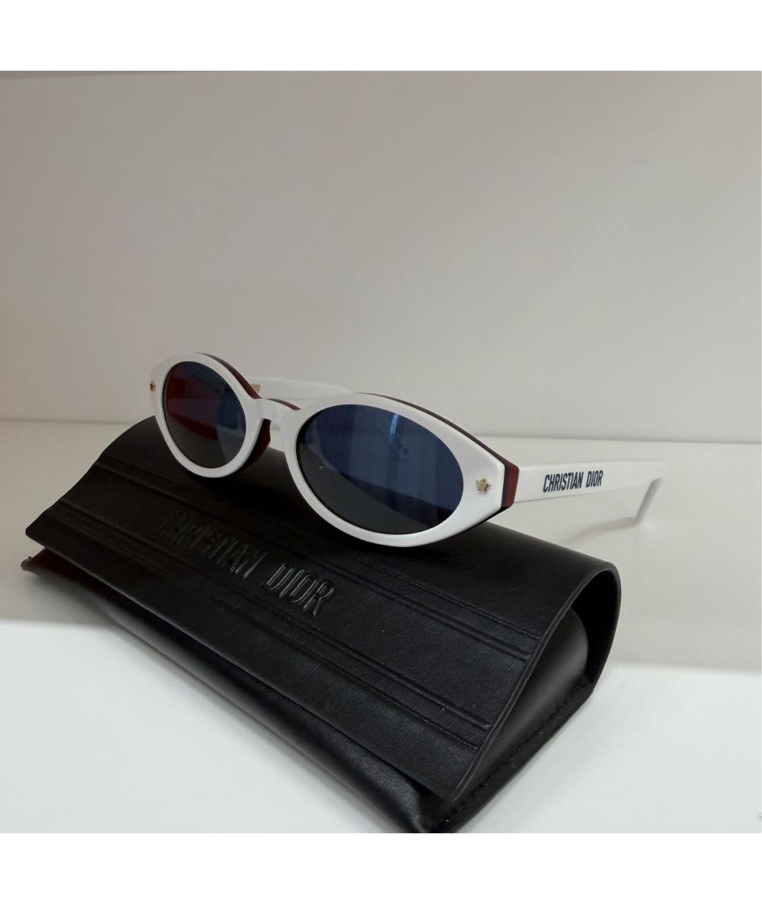CHRISTIAN DIOR Белые пластиковые солнцезащитные очки, фото 2