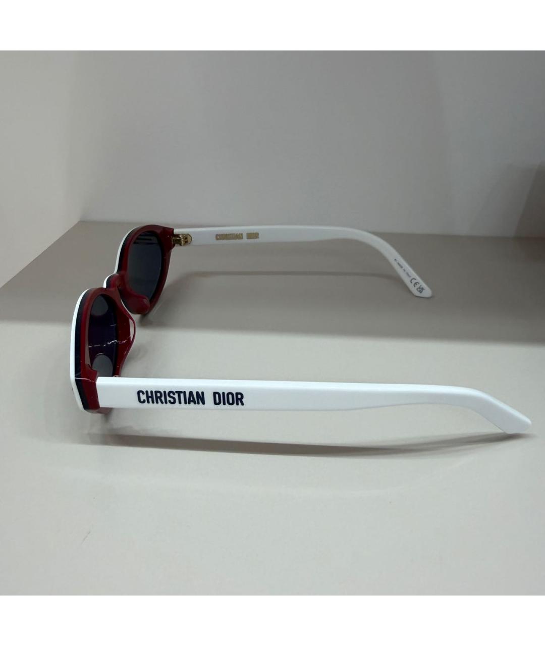CHRISTIAN DIOR Белые пластиковые солнцезащитные очки, фото 3