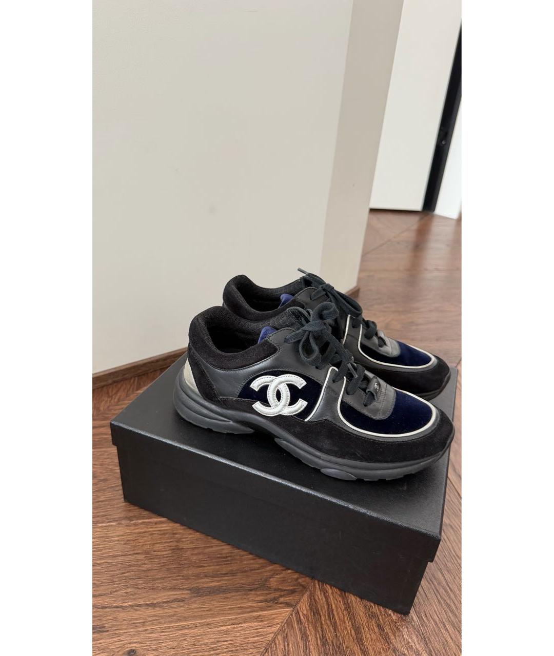 CHANEL Черные замшевые кроссовки, фото 5