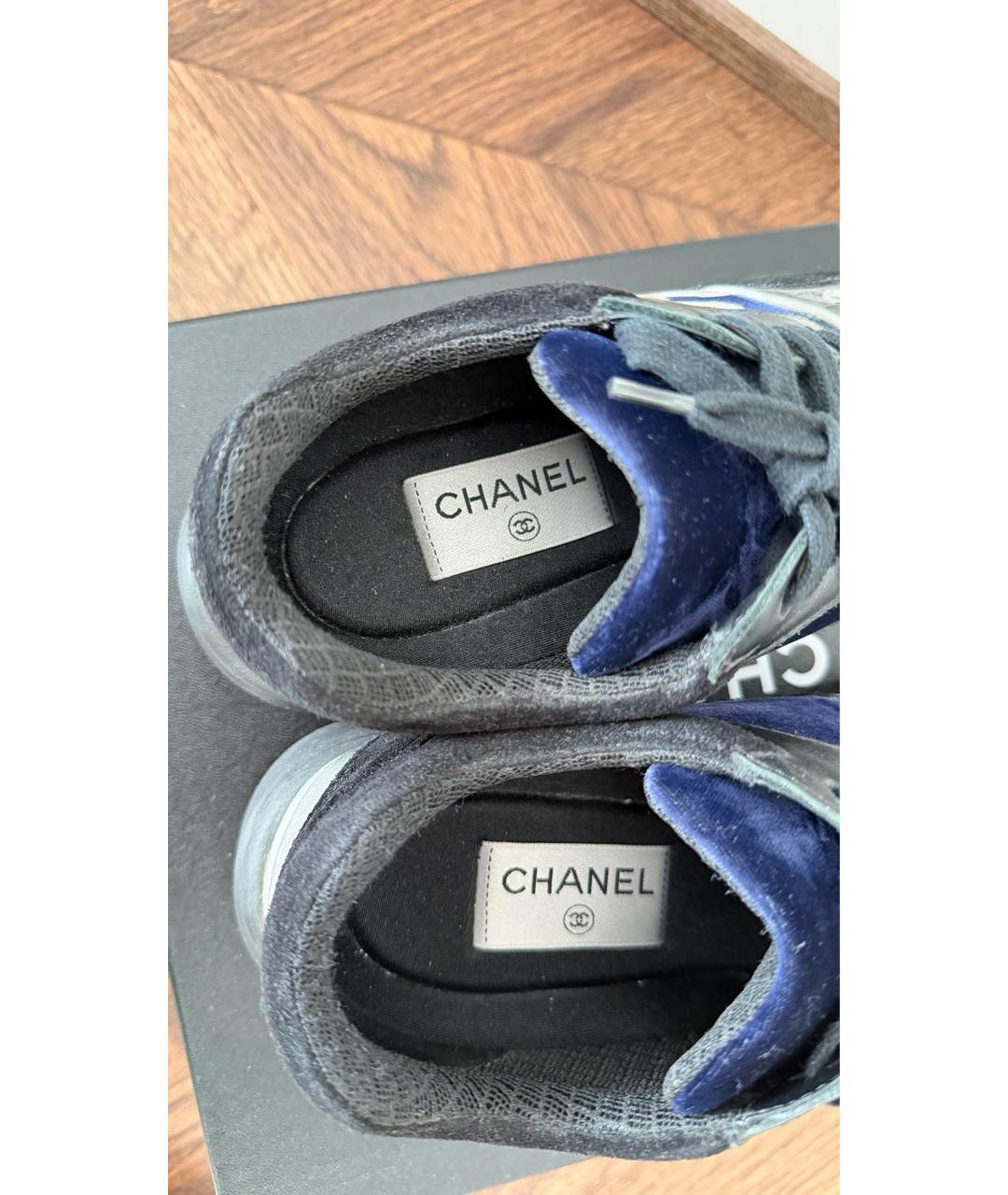 CHANEL Черные замшевые кроссовки, фото 3